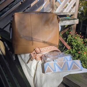 Pom Pom London Maple Leather Westminster Crossbody Bag with Three Straps